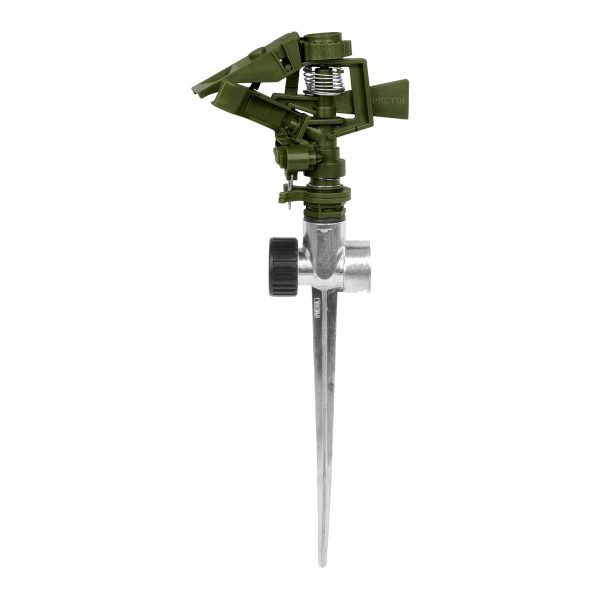 ASPERSOR PLASTICO VERDE 11" DOS VIAS ESTACA METALICA PRETUL