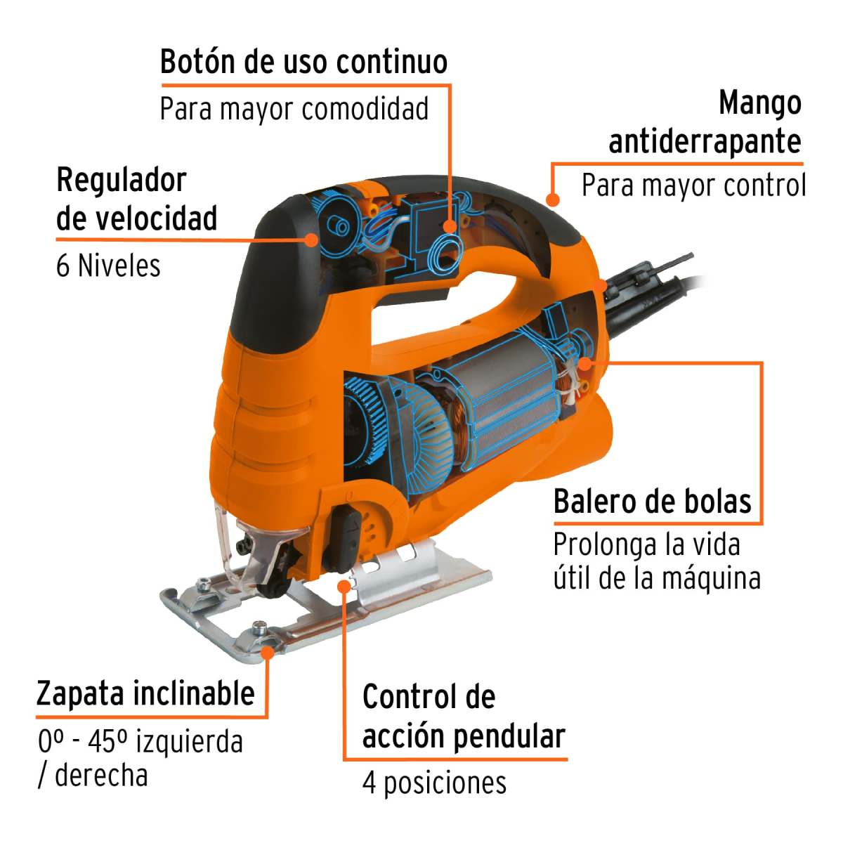 SIERRA CALADORA 550 W PROFESIONAL TRUPER - Imagen 2
