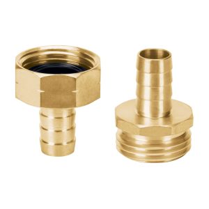 CONECTORES 1/2" MACHO Y HEMBRA DE LATON SOLIDO PARA MANGUERA TRUPER