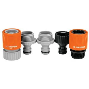 JUEGO DE 5 CONECTORES 3/4" RAPIDOS DE ABS SISTEMA CLICK TRUPER