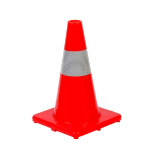 CONO DE SEÑALIZACION VIAL DE PVC CON REFLECTIVO 33 CM