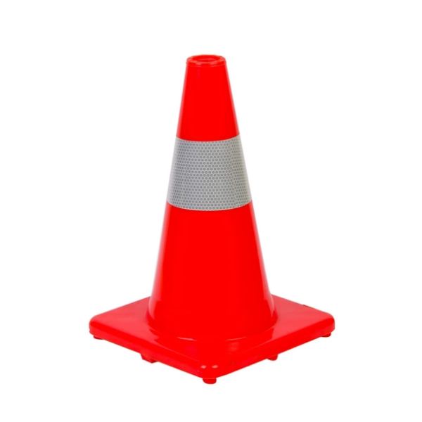 CONO DE SEÑALIZACION VIAL DE PVC CON REFLECTIVO 90 CM