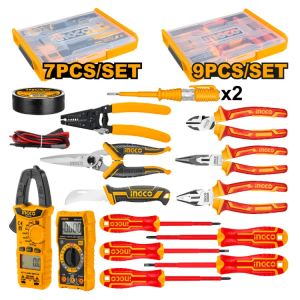 COMBO JUEGO DE 16 HERRAMIENTAS PARA ELECTRICISTA INGCO