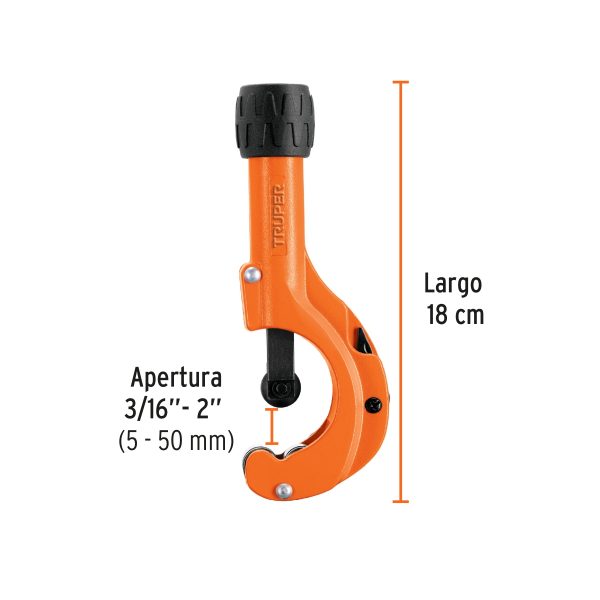 CORTADOR DE TUBO DE COBRE 3/16" A 2" CUCHILLA 18 MM TRUPER - Imagen 2