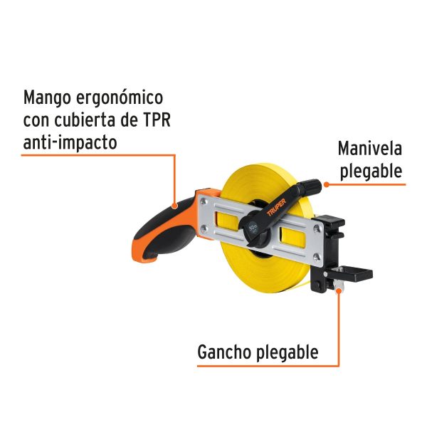 DECAMETRO CINTA METRICA 50 M METALICA TIPO CRUCETA TRUPER - Imagen 2