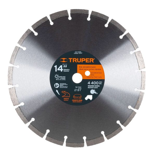 DISCO DIAMANTADO DE 14" X 2.8 MM CORTE ASFALTO Y CONCRETO TRUPER
