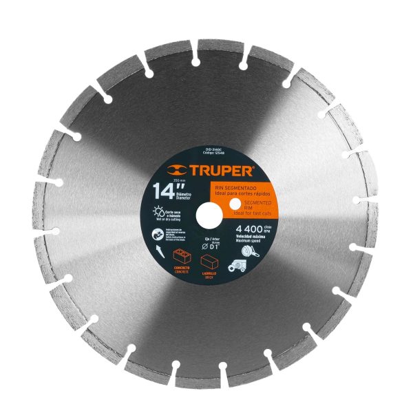 DISCO DIAMANTADO DE 14" X 2.8 MM CORTE LADRILLO Y CONCRETO TRUPER