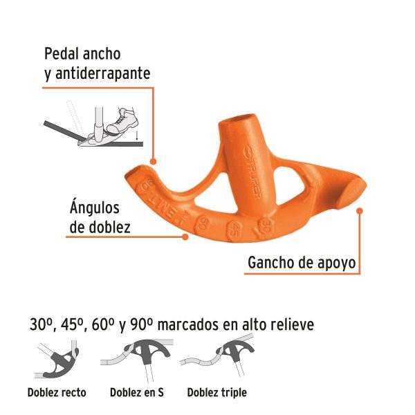 DOBLADOR DE TUBO CONDUIT 1/2" TRUPER - Imagen 2