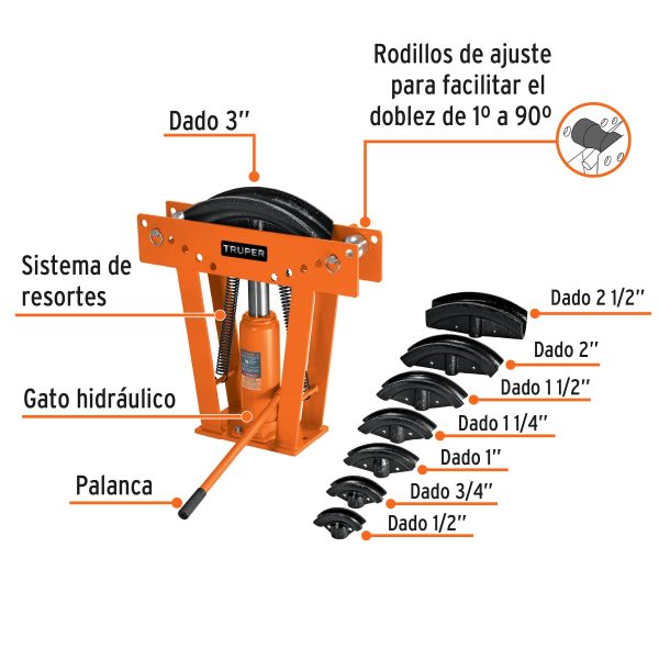 DOBLADOR DE TUBO HIDRAULICO 16 TON TRUPER - Imagen 2