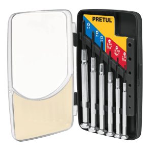 JUEGO DE 6 DESTORNILLADORES DE PRECISION MANGO METALICO PRETUL