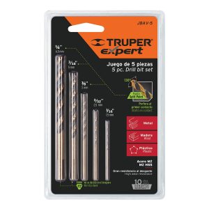 JUEGO DE 5 BROCAS HSS PARA METAL TRUPER EXPERT