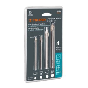 JUEGO DE 4 BROCAS PARA VIDRIO Y BALDOSA TRUPER