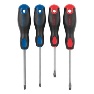 JUEGO DE 4 DESTORNILLADORES MANGO COMFORT GRIP PRETUL
