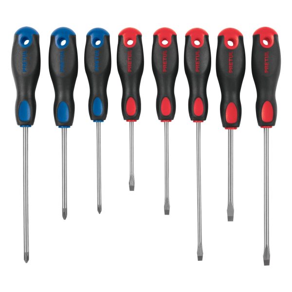 JUEGO DE 8 DESTORNILLADORES MANGO COMFORT GRIP PRETUL