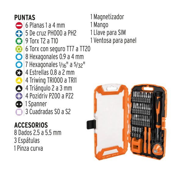 JUEGO DE 77 PIEZAS PARA REPARACION DE ELECTRONICA TRUPER - Imagen 2