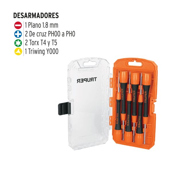 JUEGO DE 6 DESTORNILLADORES DE PRECISION TRUPER - Imagen 2