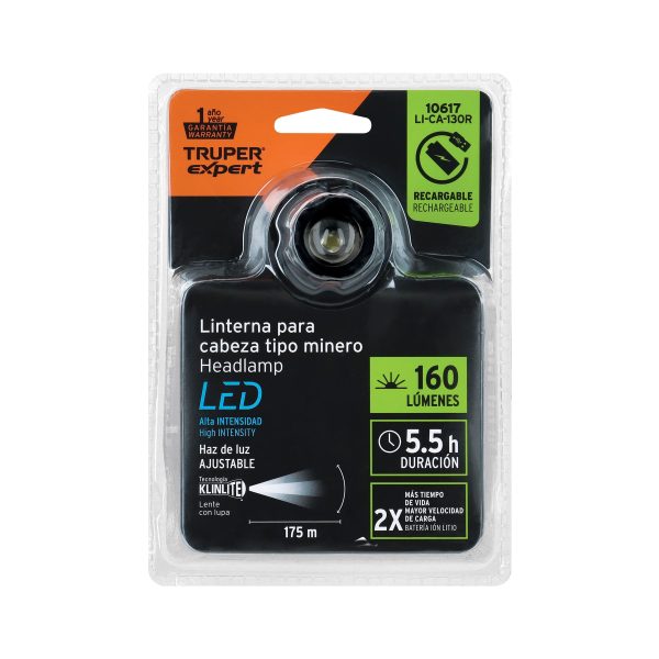 LINTERNA DE MINERO LED 160 LM RECARGABLE TRUPER - Imagen 4