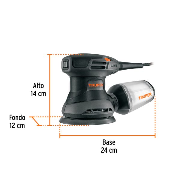 LIJADORA ROTO ORBITAL 5" 260 W INDUSTRIAL TRUPER - Imagen 3