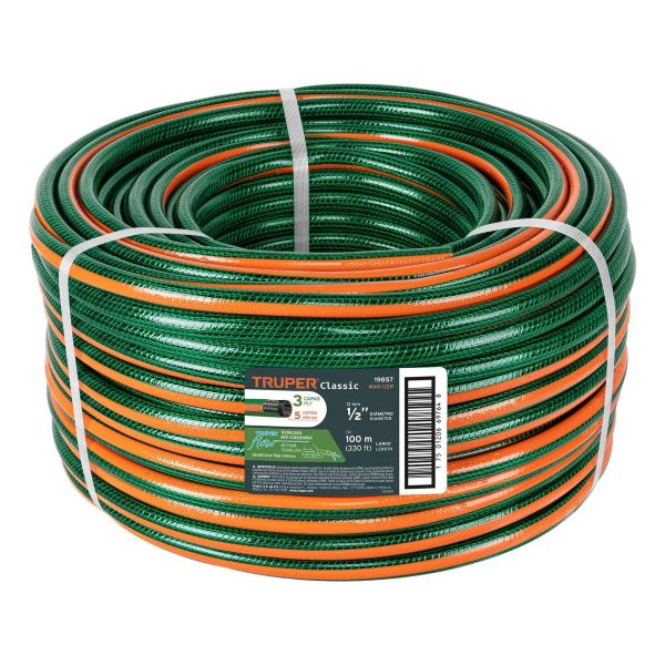 MANGUERA REFORZADA 3 CAPAS 1/2" X 100 M TRUPER
