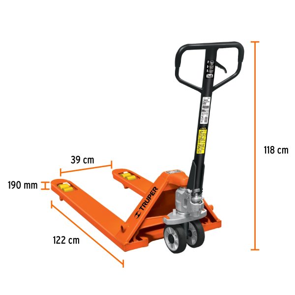 ESTIBADOR MANUAL 2 TON CON RUEDAS DE HULE / POLIURETANO TRUPER - Imagen 2