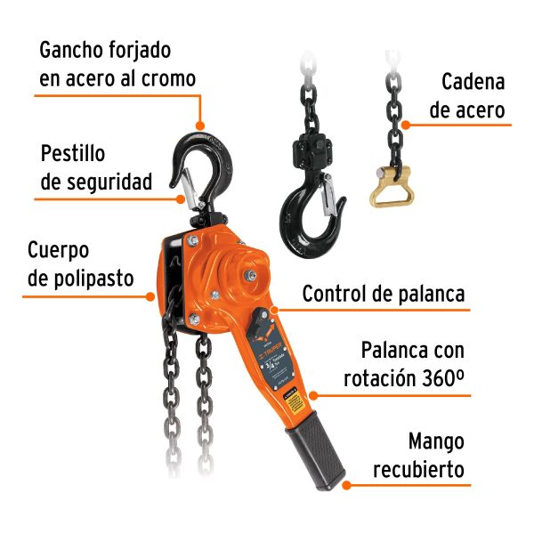 DIFERENCIAL DE PALANCA DE 3/4 TON TRUPER - Imagen 2