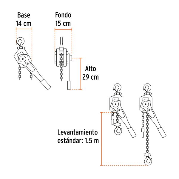 DIFERENCIAL DE PALANCA DE 3/4 TON TRUPER - Imagen 3