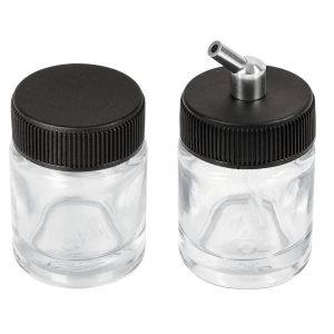 JUEGO DE 2 VASOS DE 15 ML Y ADAPTADOR PARA AEROGRAFO TRUPER