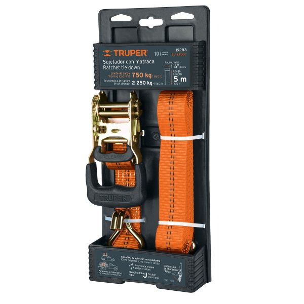 ESLINGA CON RATCHET CARGA MAXIMA 2250 KG TRUPER