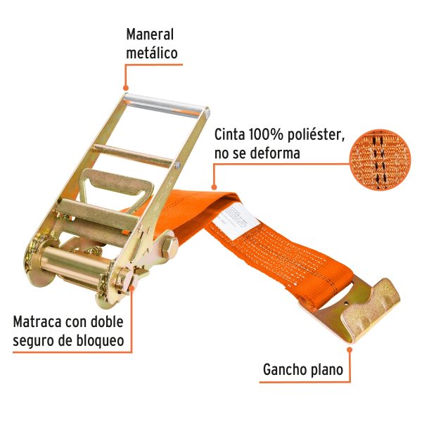 ESLINGA CON RATCHET CARGA MAXIMA 7500 KG TRUPER - Imagen 2
