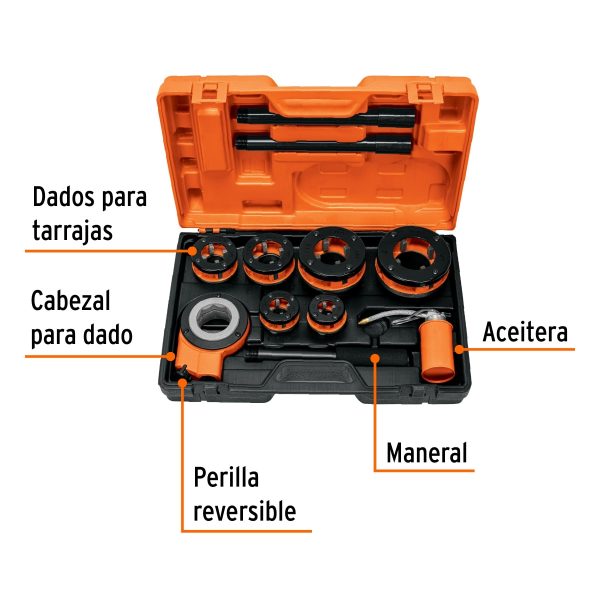 JUEGO DE 9 TARRAJAS PARA TUBO TRUPER - Imagen 2
