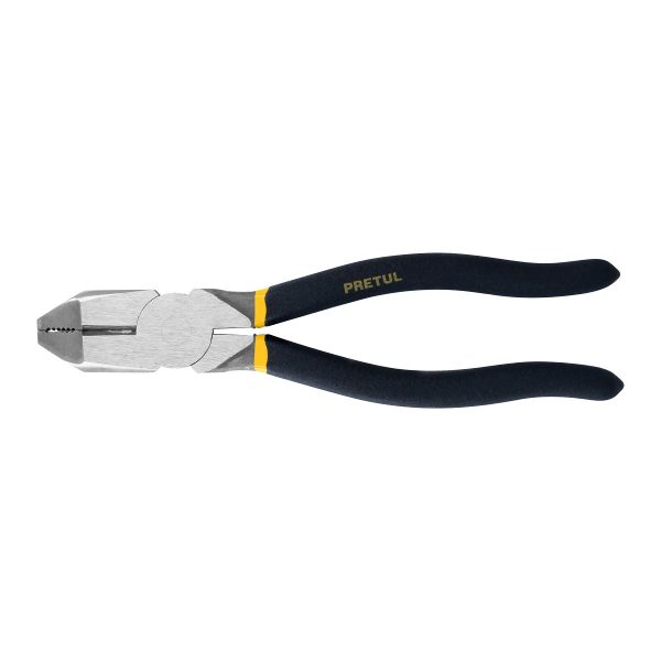 ALICATE PARA ELECTRICISTA 9" CABEZA CUADRADA MANGO VINIL PRETUL
