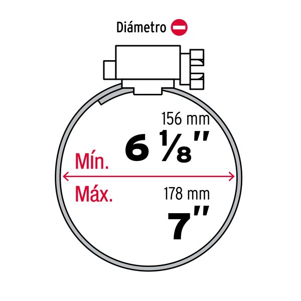 BOLSA 5 ABRAZADERAS SIN FIN REFORZADAS #104 6-1/8" - 7" FIERO - Imagen 2
