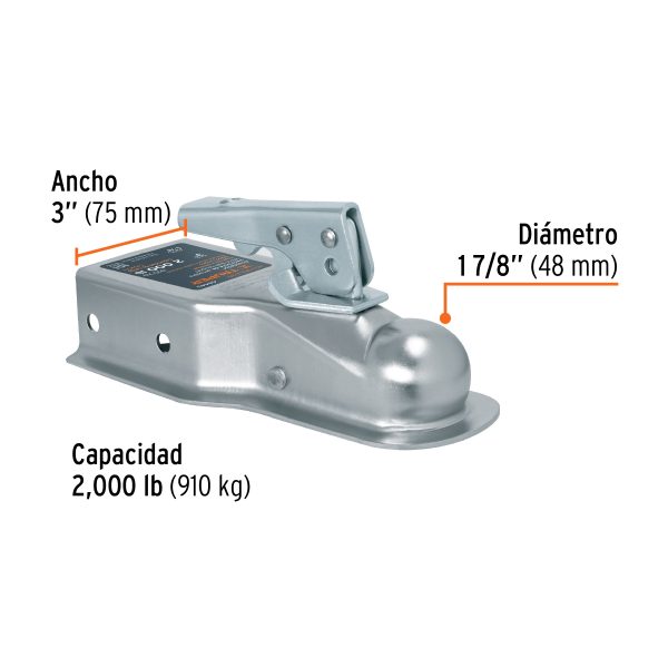 ACOPLE PARA BOLA DE REMOLQUE 1-7/8" 2000 LB TRUPER - Imagen 3