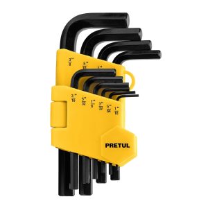 JUEGO DE 10 LLAVES BRISTOL EN PULGADAS CON ORGANIZADOR PRETUL