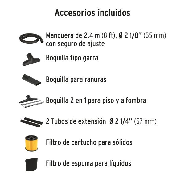 ASPIRADORA DE SOLIDOS Y LIQUIDOS 16 GALONES ACERO INOXIDABLE TRUPER - Imagen 3