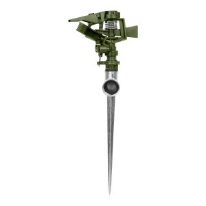 ASPERSOR PLASTICO VERDE 11" UNA VIA ESTACA METALICA PRETUL