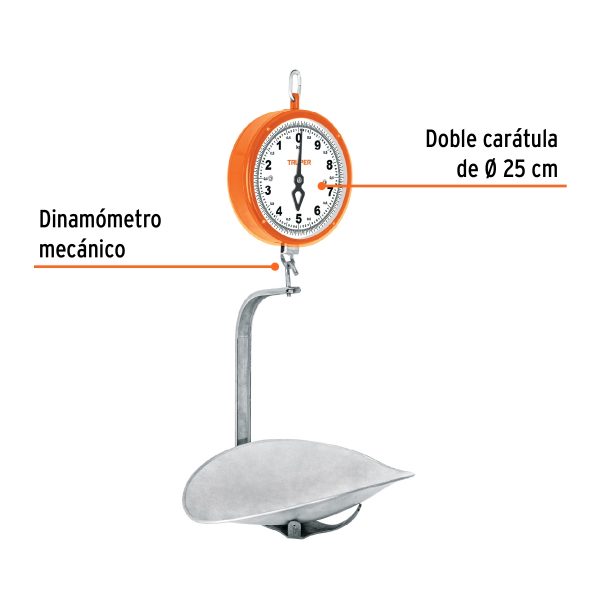 BASCULA CAPACIDAD 10 KG MECANICA COLGANTE TRUPER - Imagen 2