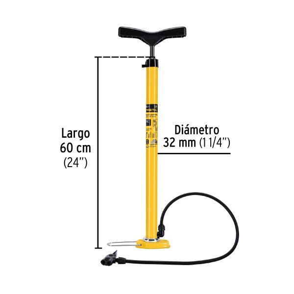 BOMBA MANUAL PARA INFLAR 80 PSI PRETUL - Imagen 2