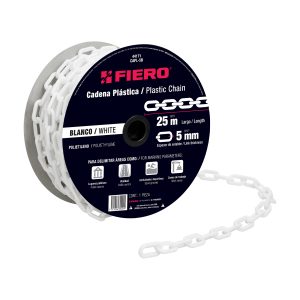 CADENA PLASTICA BLANCA DE 5 MM CARRETE POR 25 M FIERO