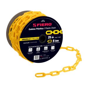 CADENA PLASTICA AMARILLA DE 8 MM CARRETE POR 25 M FIERO