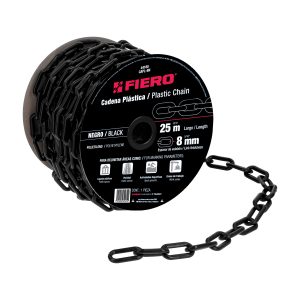 CADENA PLASTICA NEGRA DE 8 MM CARRETE POR 25 M FIERO
