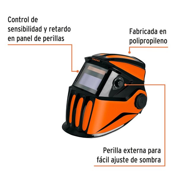 CARETA ELECTRONICA PARA SOLDAR PROFESIONAL SOMBRA 9 A 13 TRUPER - Imagen 2