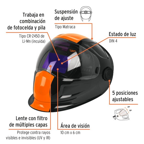 CARETA ELECTRONICA PARA SOLDAR PANEL DIGITAL 9 A 13 TRUPER EXPERT - Imagen 2