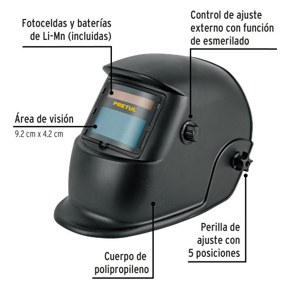 CARETA ELECTRONICA PARA SOLDAR 9 A 13 PRETUL - Imagen 2