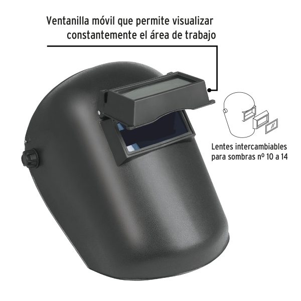 CARETA PARA SOLDAR CON LENTE ABATIBLE PRETUL - Imagen 2