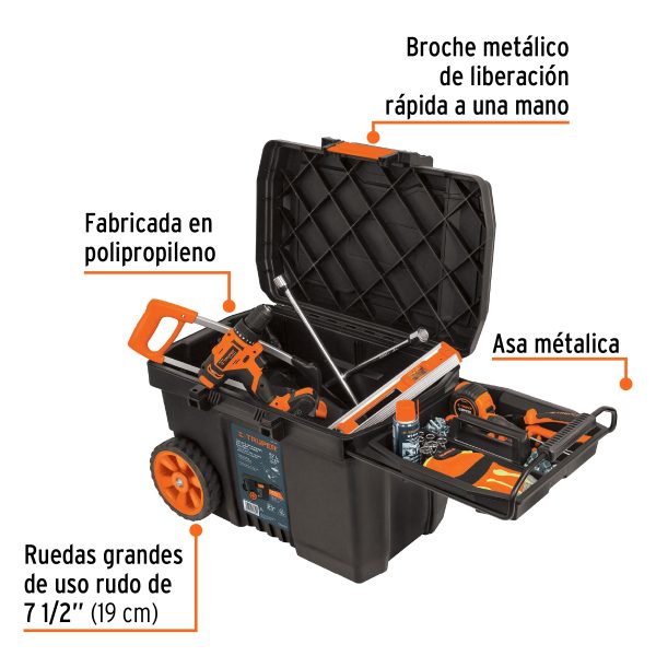CAJA PARA HERRAMIENTAS DE 23" CON RUEDAS TRUPER - Imagen 2