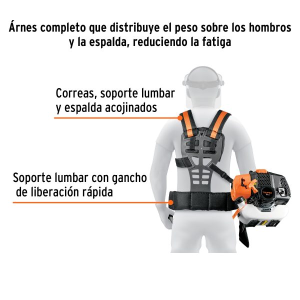 GUADAÑA A GASOLINA 63 CC MANGO TIPO "BICI" 17" CORTE TRUPER - Imagen 3