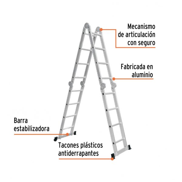 ESCALERA MULTIPOSICION 16 PELDAÑOS TIPO I TRUPER - Imagen 2