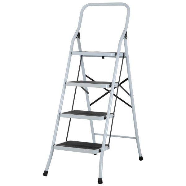 ESCALERA TUBULAR PLEGABLE 4 PELDAÑOS PRETUL
