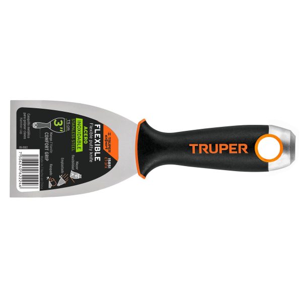 ESPATULA FLEXIBLE 3" DE ACERO INOXIDABLE TRUPER EXPERT